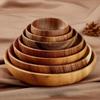 Acacia Wood Dinner Plates for Eating, Wooden Round Charcuterie Boards Serving bowls for Food Dishes Cheese Dessert Salad