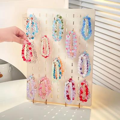 Creative Wooden Display Rack, Jewelry Storage Rack, Elegant Earring, Necklace, Bracelet Rack, Store Counter Display Rack