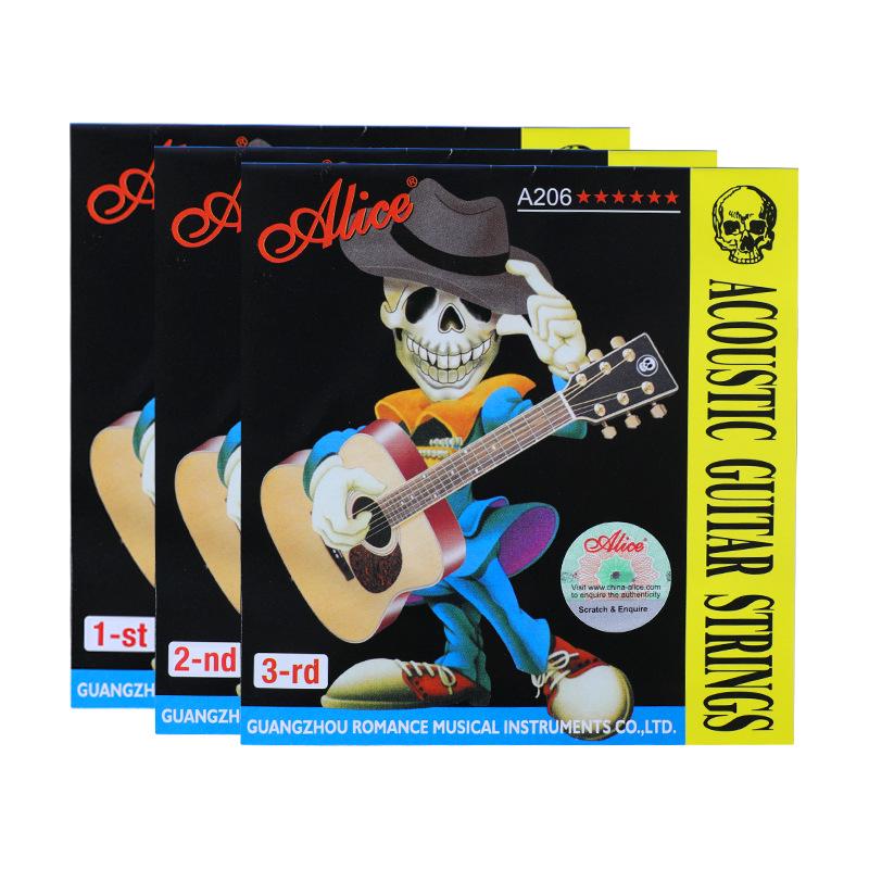 In Stock: Genuine Alice A206 Acoustic Guitar Strings, Set of 6