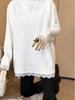 Chic Lace Long Sleeve Slimming T-Shirt - Plus Size Women’s Autumn/Winter Fashion