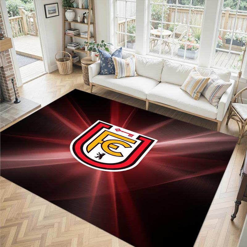 Union Berlin FC Design Crystal Velvet Carpet Cozy Non?Slip Printed Rug For Bedroom Living Room Entrance