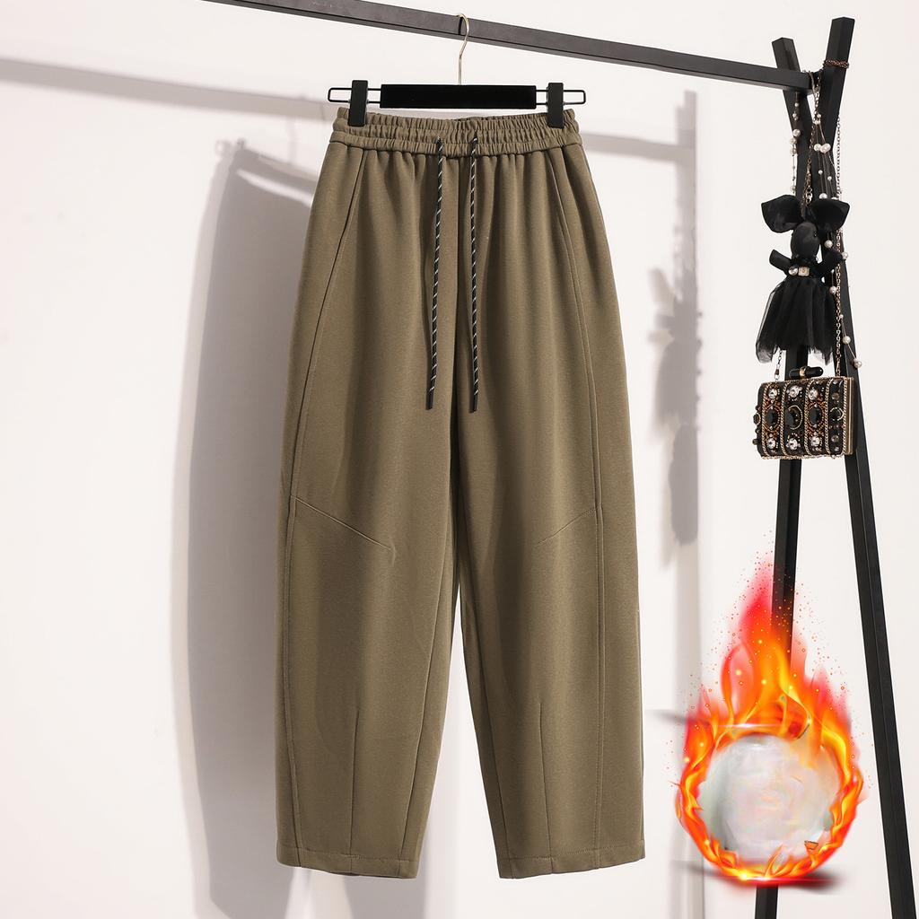 Elastyczny pas ze sznurkiem Nowe Zimowe Nowy Aksamitne i Cienkie Wszechstronne Pogrubione Spodnie Harlan