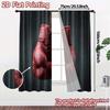 Set Of 2 Modern Flat Printing Curtains Without Rod Boxinggloves Pattern Yarn Decorations Outdoor Decorative Curtain Polyester