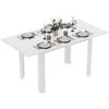 Extendable Dining Table, 120-160 x 70 cm, Adjustable Kitchen Table for 4-6 People, MDF, High-Gloss White