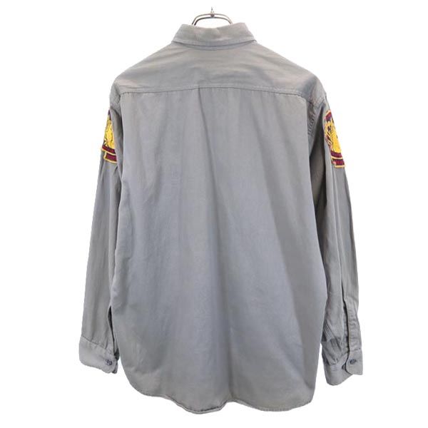 BIG MAC 60s Vintage Logo Embroidery Long Sleeve Shirt M Gray Men's Used