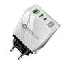 58W Dual Fast Charger with 2PD+QC3.0, Compatible with EU/US/UK Plugs.