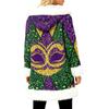 Unisex Casual And Fashionable Plush Collar Hooded Long Sleeved Carnival Print Jacket
