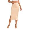 Women's Fashion Wrap Hip Stripe Slit High Waist Stretch Skirt