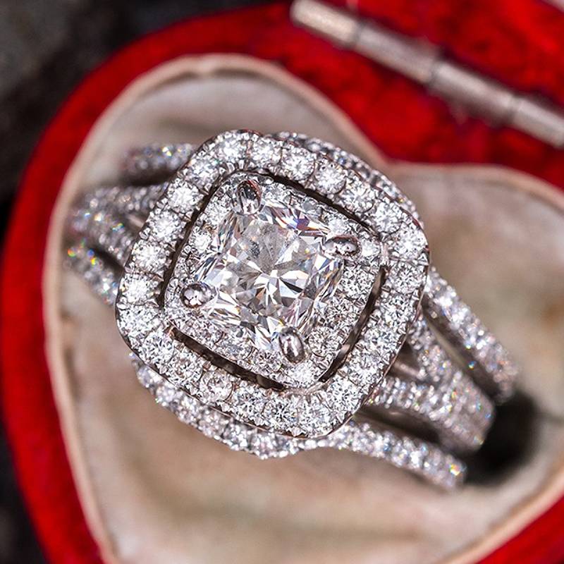 

Huitan Charming Women 3Pcs/Set Ring Inlaid Bright Princess Cubic Zirconia Luxury Wedding Lady Accessories Gorgeous Party Zircon 6