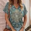 Bohemian Style Short Sleeved 3D Color Printed Trendy Casual Loose T-shirt