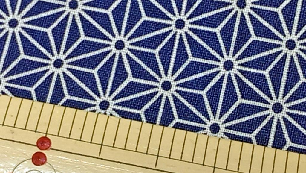 Fujin Club Sheeting with Hemp Leaf 108cm Wide Japanese-style Print, (Navy, 1m50cm)