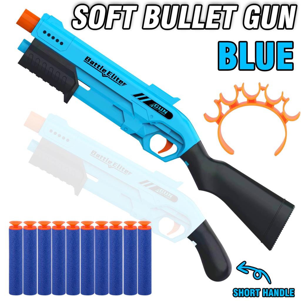 Non-Toxic Kids Outdoor Manual Foam Dart Blaster Gun With Dual Handles Safe Ammo Soft Bullet Multi Colors For Children