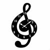 Stille Musiknoten Wanduhr | Leicht lesbare arabische Ziffern, G-Schlüssel Notenschlüssel Uhr, für Wohnzimmer