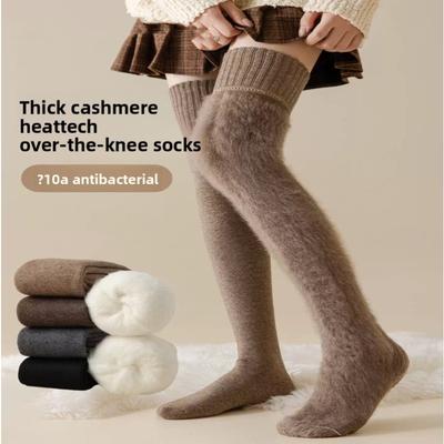 Rauhe und Plüsch-Kniestrümpfe für Kinder, Verdickte und Verlängerte Knieschoner, Hochgeschnittene Oberschenkelstrümpfe, Wollsocken