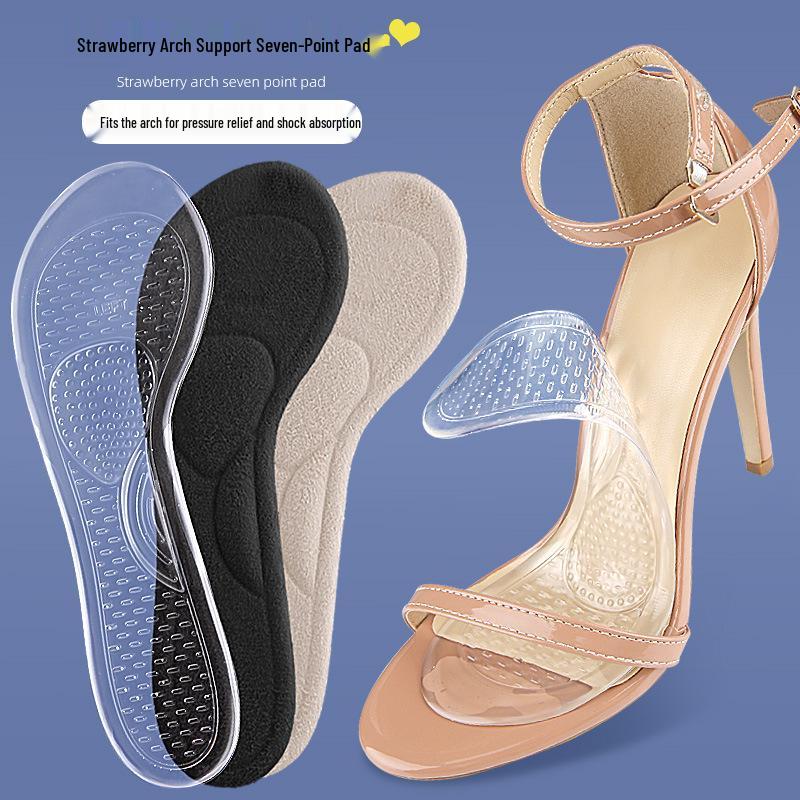 Women's Gel Arch Support Insole: High Heel Sweat-Absorbing Three-Quarter Velvet Pad
