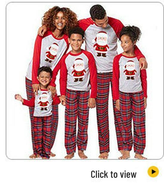 2025 Family Deer Print Cotton Plaid Set - Autumn/Winter Christmas Outfit