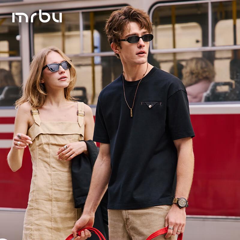 Mr. Bu Men s Oversized Decorative Pocket Heavy Cotton T-Shirt L