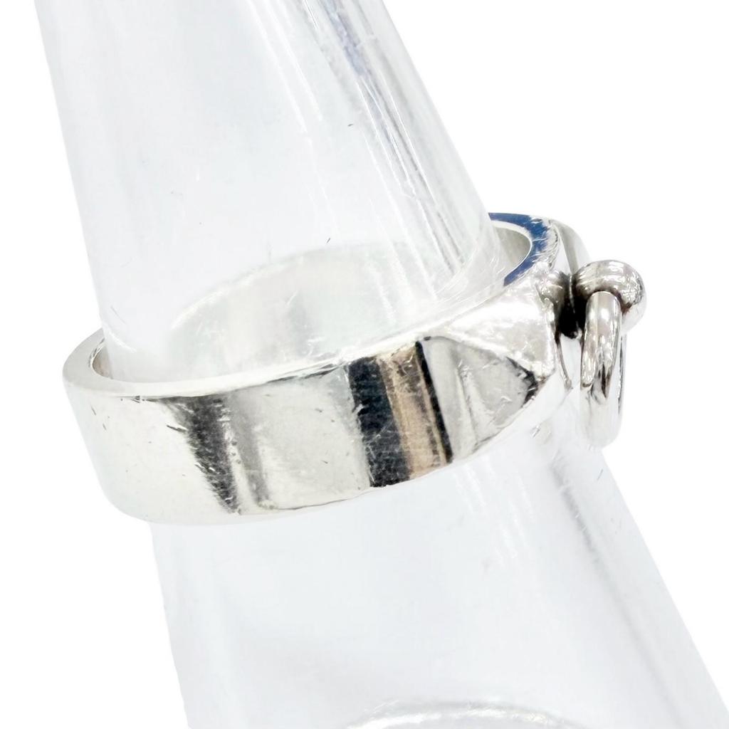 Great HERMES Ring ring corried cyan ring Silver AG925 Women Used