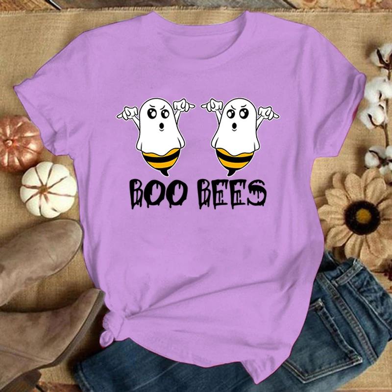 Letné tričko s krátkym rukávom pre ženy Vtipné písmená Boo Bees Potlač Tričko Ležérne tričko Dámske Sexy topy Harajuku Kawaii Oblečenie