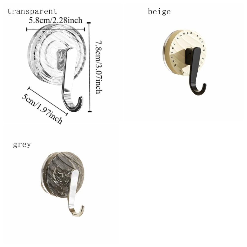 3PCS Durable Waterproof Suction Cup Hooks Detachable Plastic Wall Hook Punch-Free Heavy Duty Shower Wall Hanger Kitchen