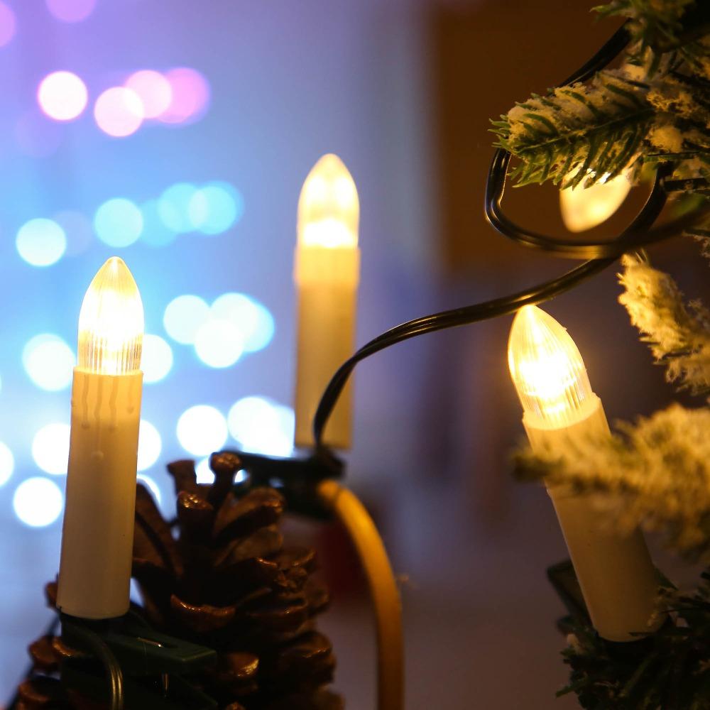 20PCS Clip-on Christmas Tree Decorative Light USB Powered Electronic Candle Light  Halloween