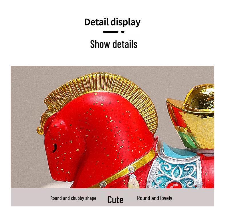 Creative Red Horse Mascot Figurine for Office or Living Room Decoration - Instantly Attracts Wealth