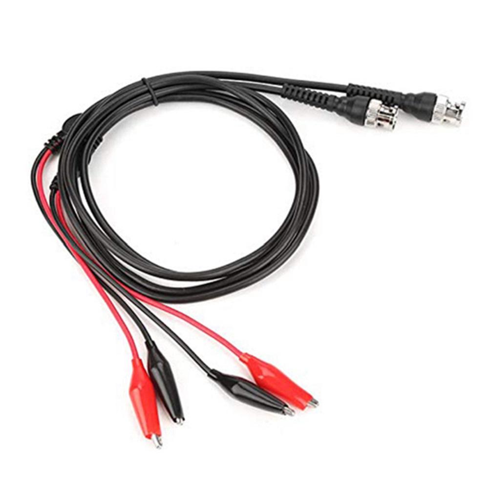 Oscilloscope Probe Connector Set A Pair of Reliable BNC To Double Clip Cables (Each At a Total Length of 120 Cm)