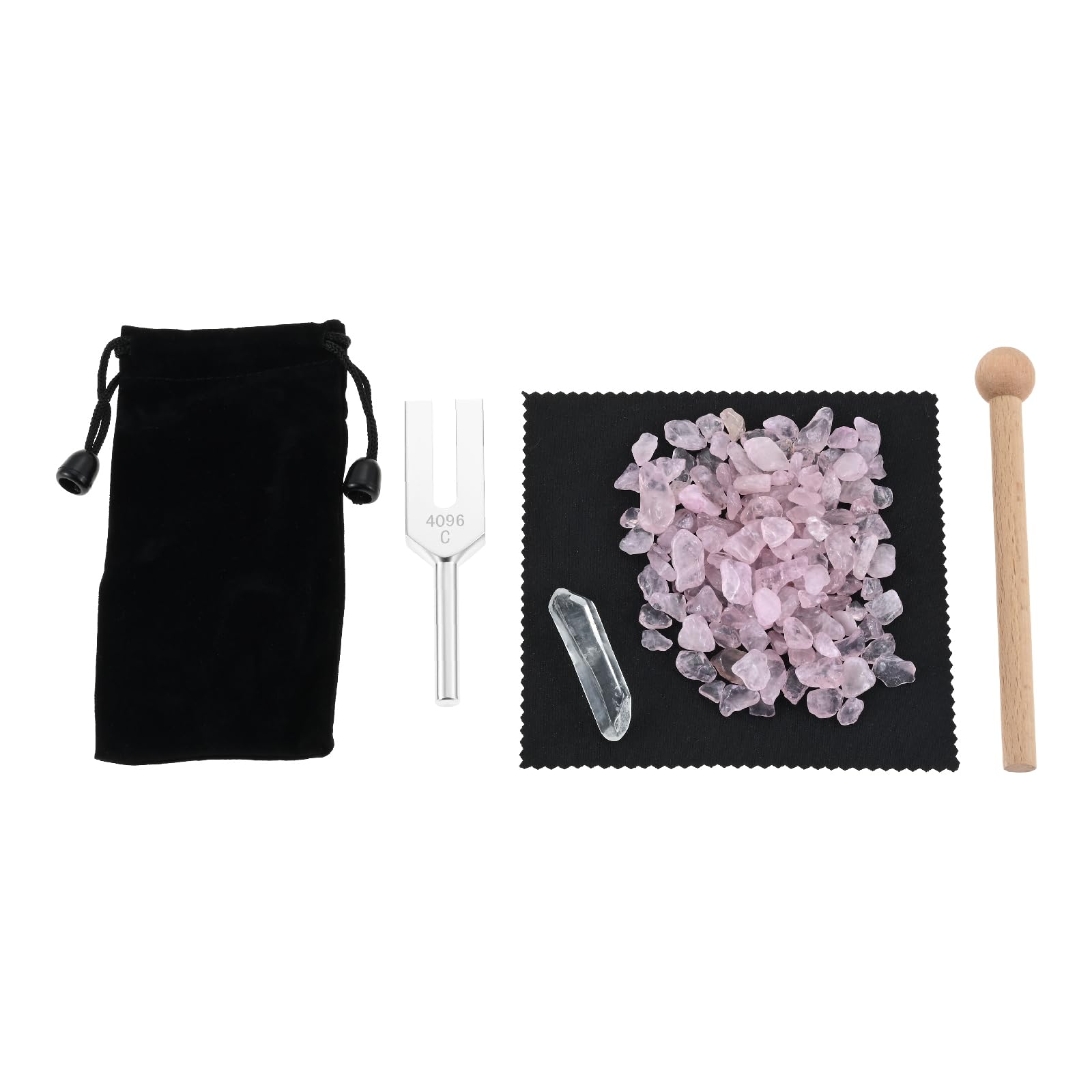 

Dreld Tuning Fork Crystal Tuner, 4096Hz, Natural Quartz Crystal Tuning Fork, Angel s Door Crystal Gravel, Relaxation, Healing, Purification Set