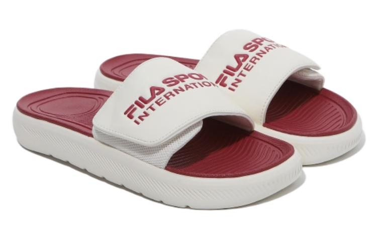 Men's Slippers FILA Drifter Slide Slippers Unisex White Red