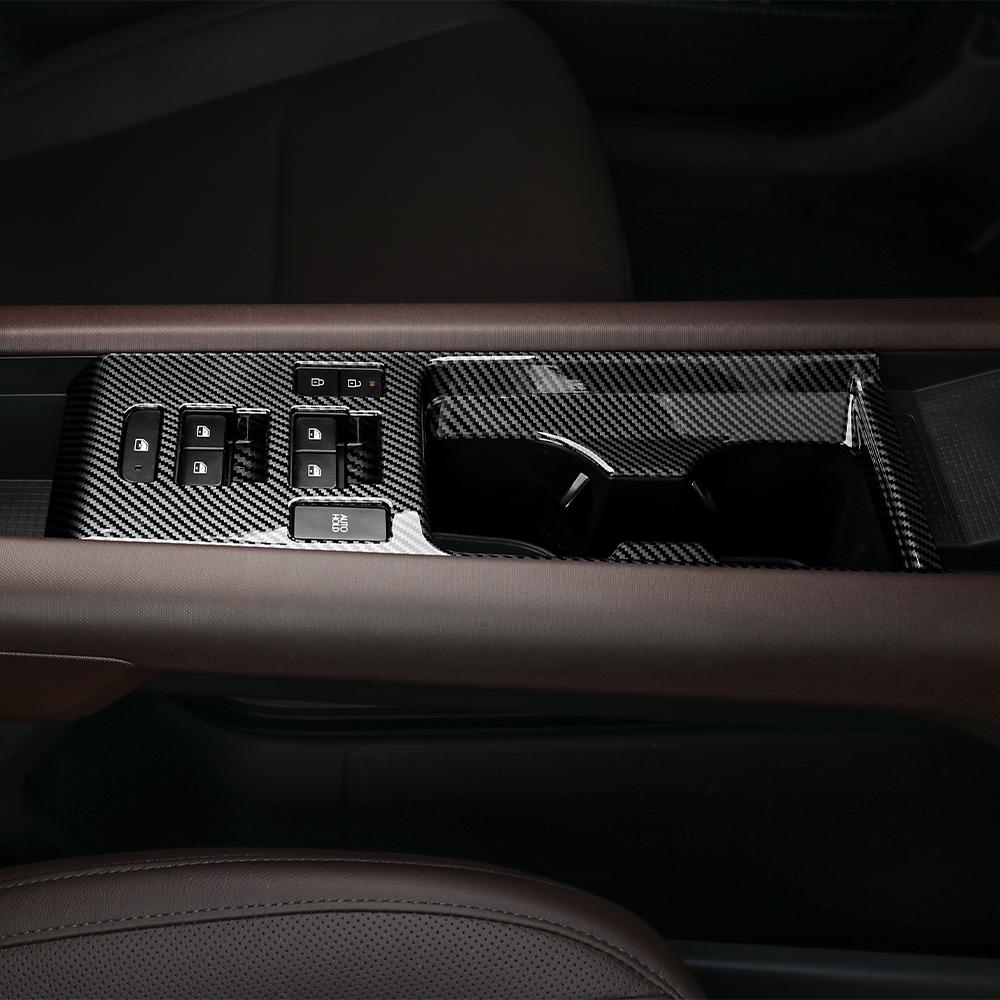 For Hyundai IONIQ 6 2023-2025 Car Turning Carbon Fiber Central Control Cup Holder Panel Cover Interior Accessories LHD