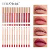 Dimshow Liquid Lip Gloss Lipliner Pencil Combination Durable Easy Makeup Matte Lipstick Velvet Lipliner Don'T Take Off Makeup