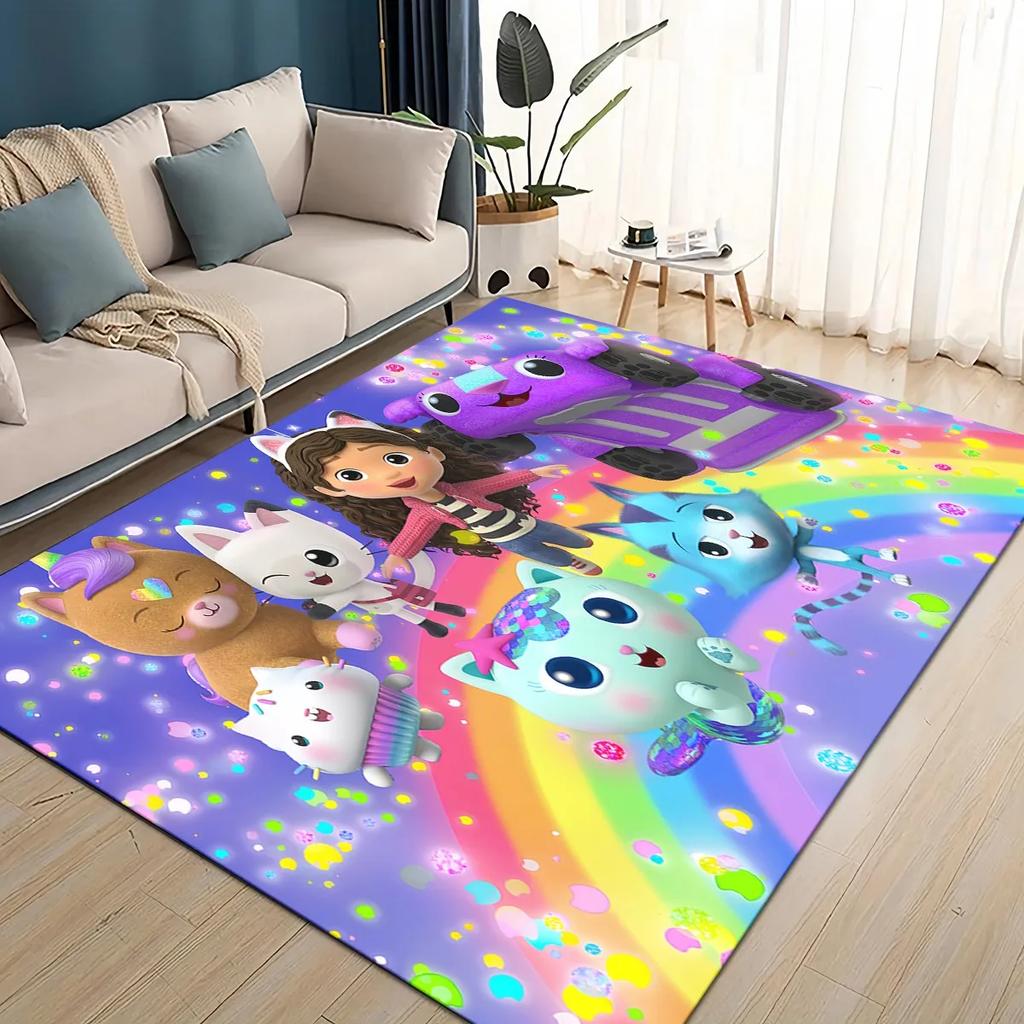 2025 New Style Gabbys Dollhouse Cartoon Girl Gift Carpet Rug for Living Room Bedroom Home Sofa Decoration,kid Non-slip Floor Mat