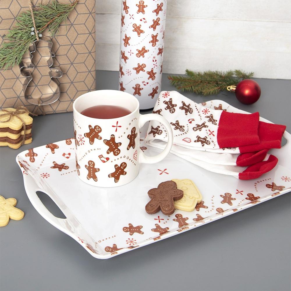 Kubek Ceramiczny do Kawy Herbaty Ziół Napojów Zimowy Świąteczny + Skarpetki