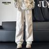 Foss Phil Casual Pants for Men, Autumn And Winter Sports Trendy Versatile Loose Straight-Leg Multi-Pocket Corduroy FPK47 Beige M