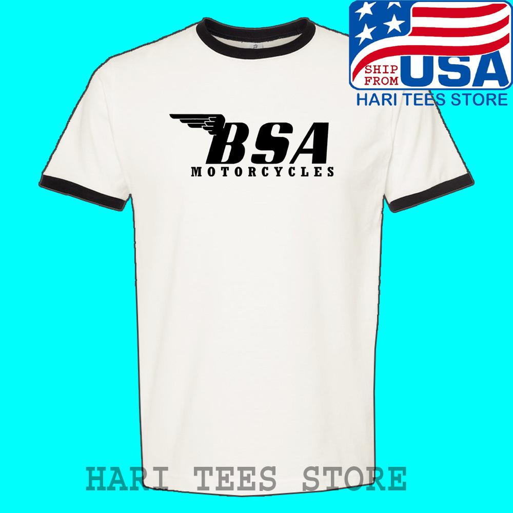 BSA Simple Motorcycles  Ringer Black Size S to 3XL Unisex T-Shirt L