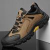 Men's Genuine Leather Non-Slip Hiking and Work Shoes - Closed Toe, Low-Top, Outdoor Casual Sneakers