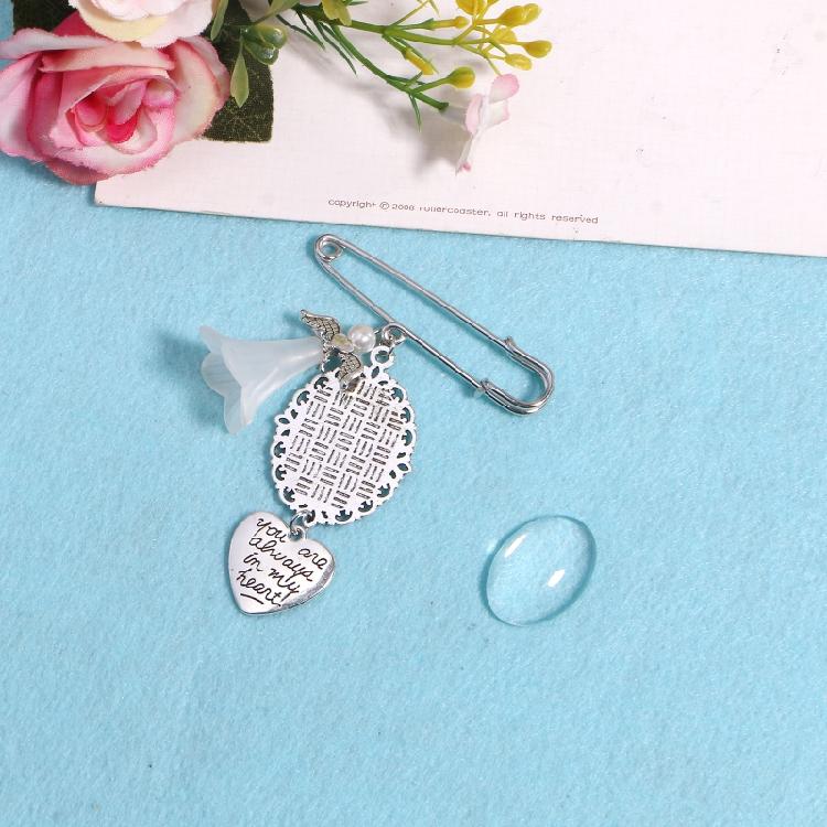 Cabochon Ovale in Vetro Spilla da Bottoniera Fascini per Bouquet Kit per la Realizzazione di Spille Fai-da-te