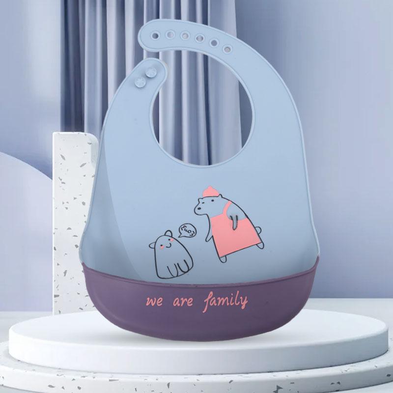 Waterproof Silicone Baby Bib - Large, Wash-Free, Drool & Meal Bib for Newborns and Children