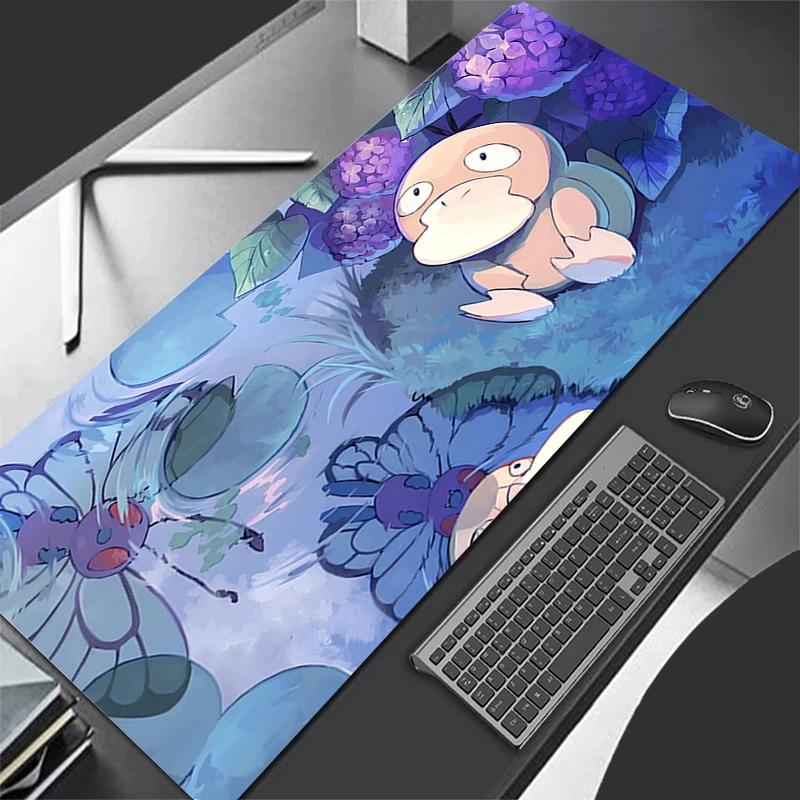 Larger Speed PC Computer Keyboard Pad Pu Leather Mouse Pad Anime Pokemon Psyduck Desk Mat Gaming Accessories Pikachu Mousepad