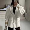 Damen V-Ausschnitt Locker Geschnitten Jacke mit Bindegürtel für den Herbst - Schmeichelhafter Mantel für Lässige Tägliche Kleidung