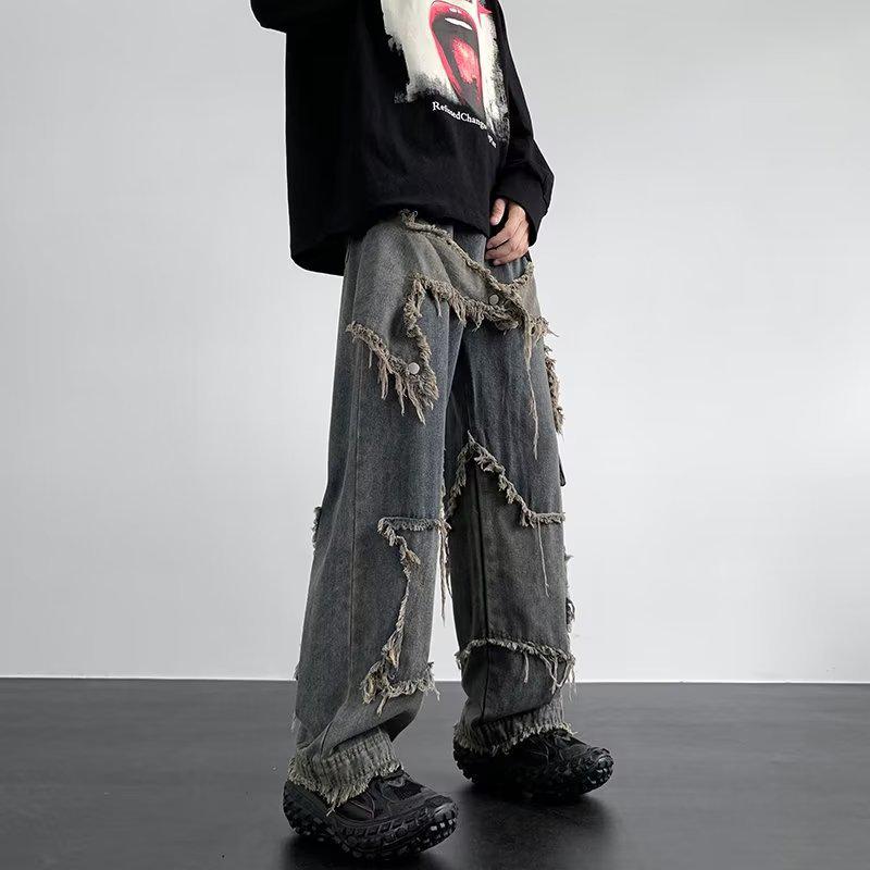 Jeans Dritti a Gamba Larga Americani Retro 2024 – Stile Estivo High Street, Vestibilità Ampia, Design di Nicchia
