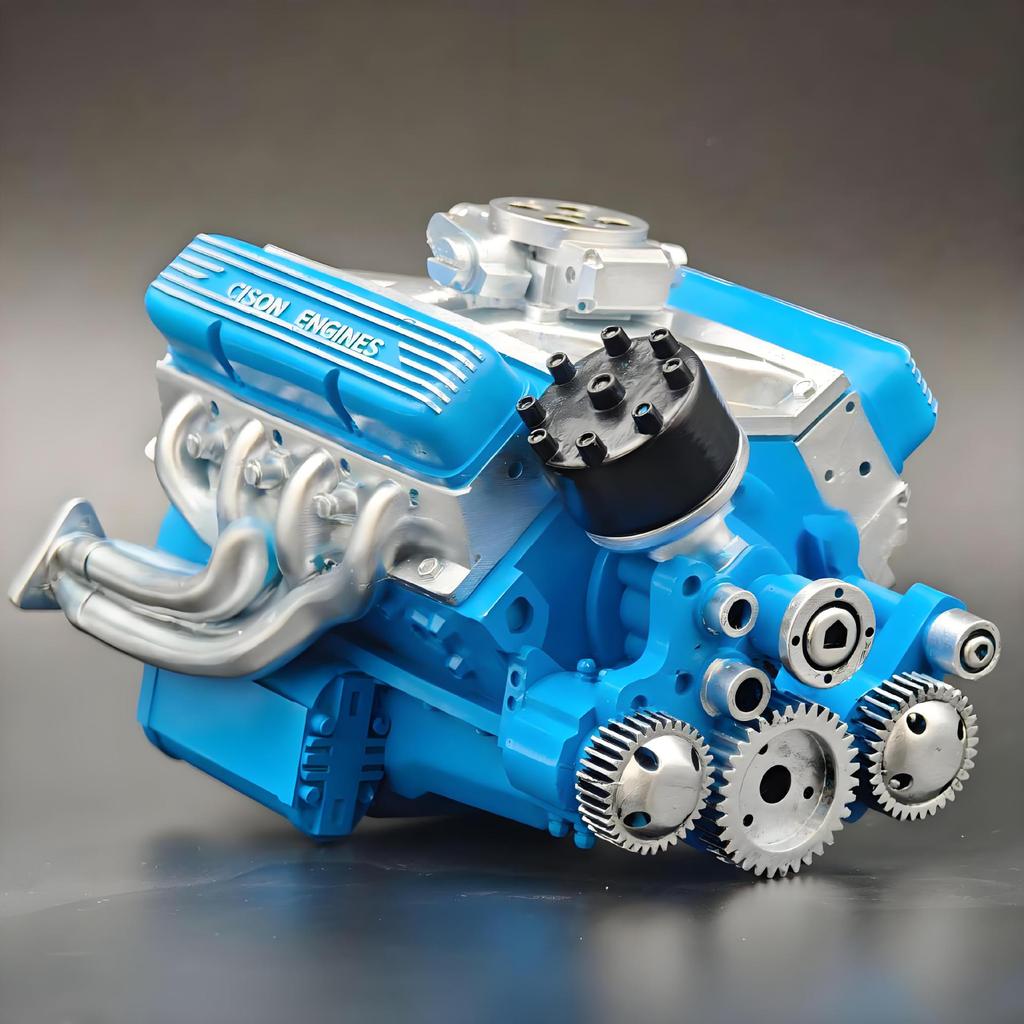 Cross V8 Engine Ornament Kit: High-End Resin Craft