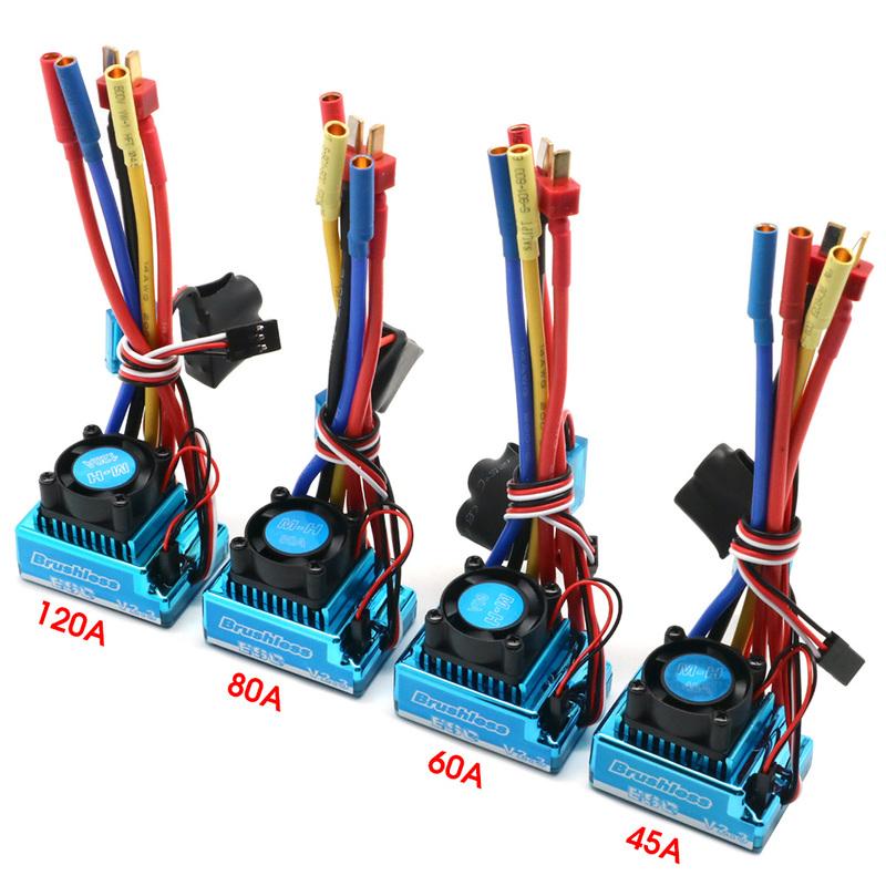 Waterproof 45A 60A 80A 120A Brushless ESC Electric Speed Controller Dust-proof for 1:8 1:10 1:12 RC Car