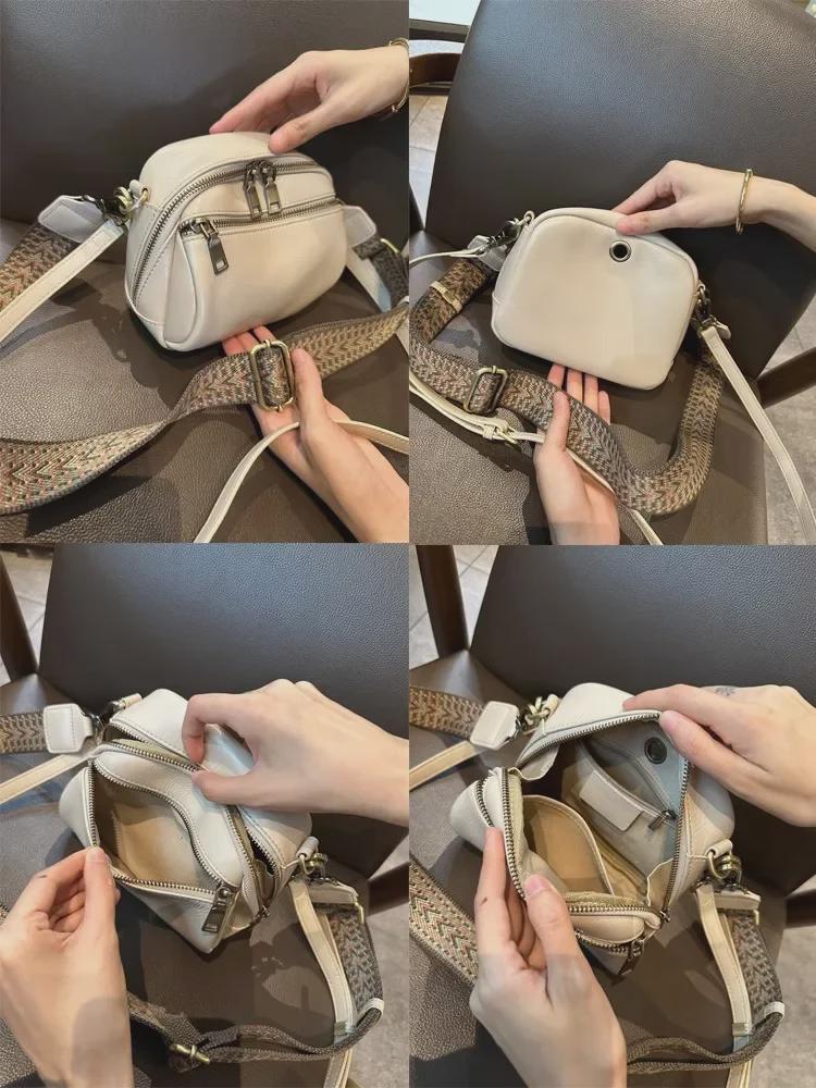 2023 New Style Vegetable Tanned Cowhide Leather Women's Shoulder Messenger Bag – Niche, Textured, All-Match Design