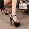 Women's Shoes Fashion High Heel Pearl Rhinestone Solid Color Stiletto Sexy Sandals 181 Series 17cm Heel 7cm Platform LFD