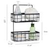 Wall Mounted Iron Storage Basket Kitchen Double-layer Rack Bathroom Toiletries Organizer Shelf
