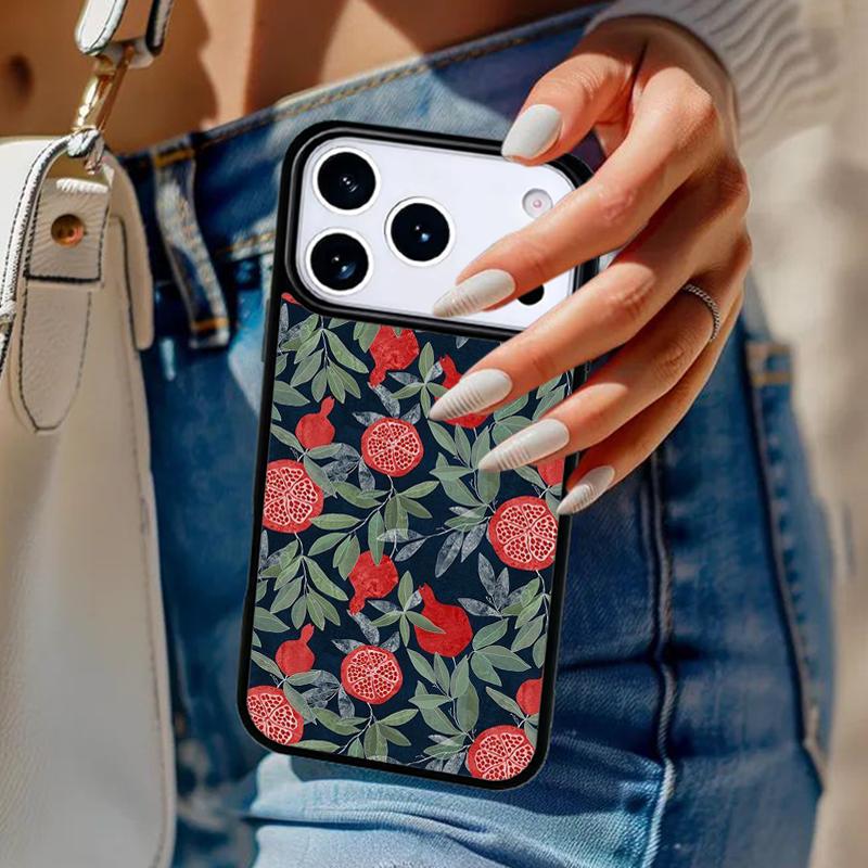 Pomegranate Pattern Phone Case For iPhone 17 Air 14 15 13 12 Max Cover For Apple 16e 11 Pro Max Plus Coque