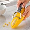 Portable Corn Peeler Manual Peeler, Zinc Alloy Kernel Stripper with Serrated Blade, on Thresher The Cob Tool for Fresh Corn, Kitchen Gadget BBQ Salad