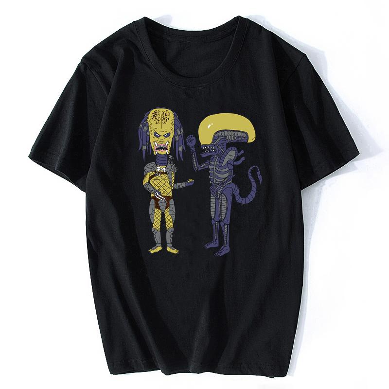 

Alien Vs Predator X Beavis And Butthead Hunter And Xenomorph Funny Black T-Shirt Cheap Sale Cotton T Shirt Men Clothing - Men... S разноцветный