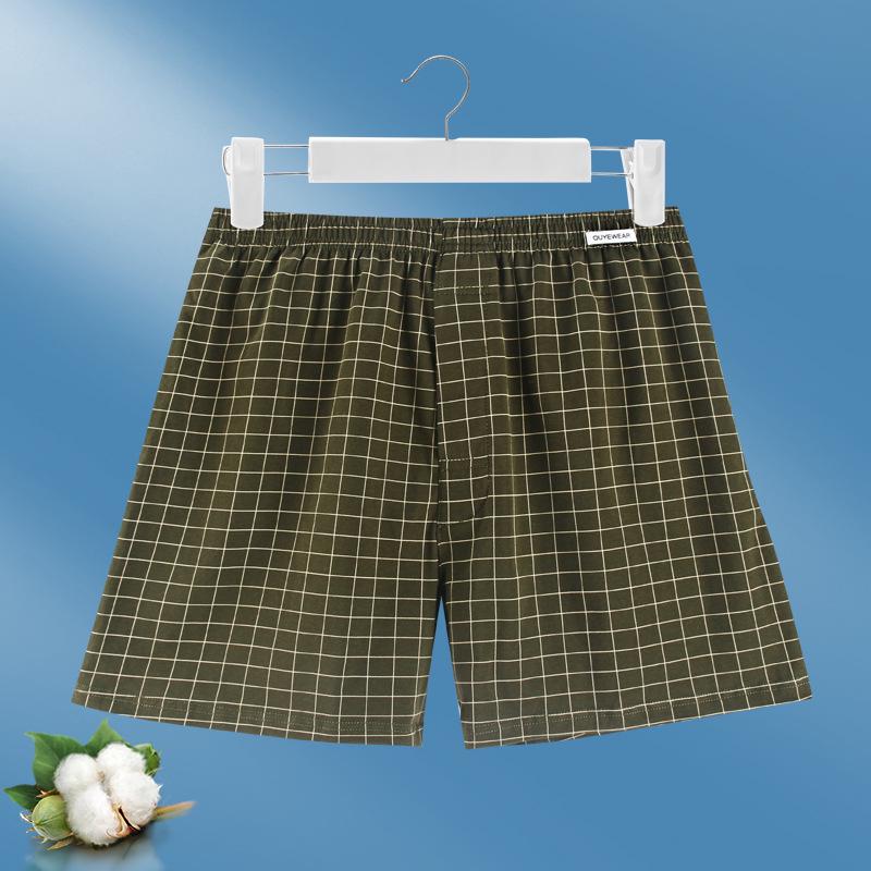 

Мужские хлопковые дышащие боксеры Four Seasons - Удобное нижнее белье свободного кроя для подростков XL (suggested 130~150 jin) армия зеленый